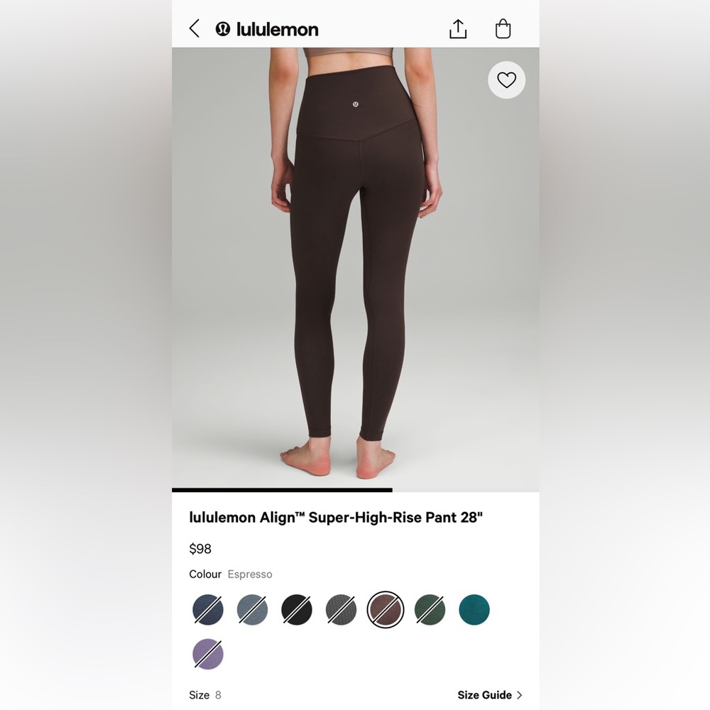 Lululemon Align Super High Rise Leggings - 28”